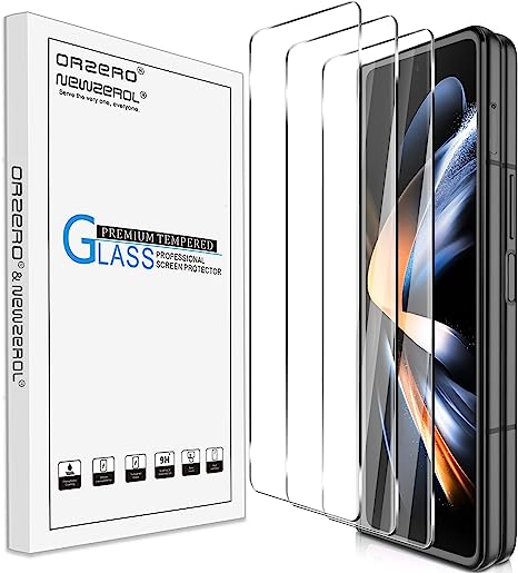 NEWZEROL 3 Packs Screen Protector Compatible for Samsung Galaxy Z Fold 4, Hardness High-Definition Anti Bubble Tempered Glass Screen Protector for Galaxy Z Fold 4 5G - Transparent