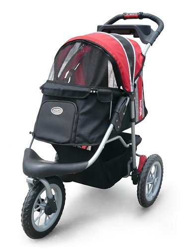 Pet Stroller,IPS-075, Red/Black, Dog Carrier, Trolley, Innopet, Comfort EFA Buggy. Foldable pet buggy, pushchair, pram for dogs and cats.