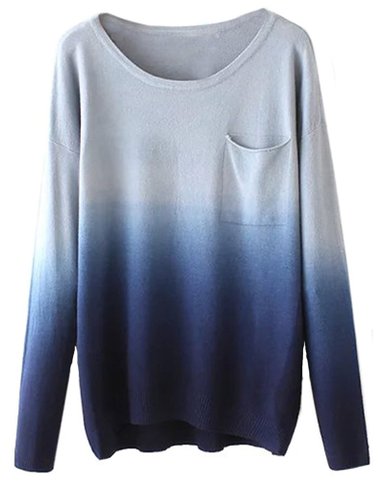 Urban CoCo Women's Fashion Gradient Ramp Pullover Sweater