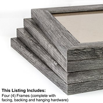 Craig Frames 26030 8 by 10-Inch Picture Frame 4-Piece Set, Smooth Finish, 1.25-Inch Wide, Gray Barnwood