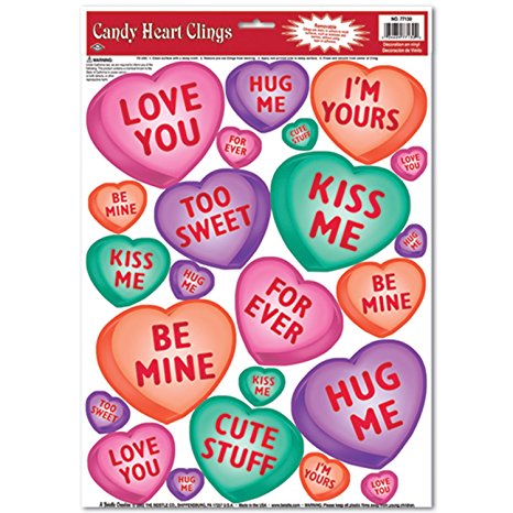 Candy Heart Clings Party Accessory (1 count) (23/Sh)