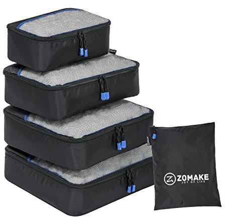 ZOMAKE Packing Organizers 5 Piece Packing Set Travel Large Packing Cubes/Bags Travel Accessories Bag