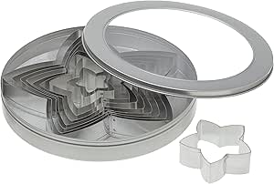 Ateco Plain Edge Star Cutter Set in Graduated Sizes, Stainless Steel, 10 Pc Set