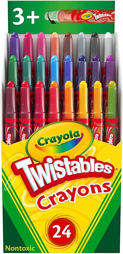 Crayola Twistables Crayons Coloring Set, Kids Indoor Activities at Home, 24 Count, Assorted (3000002682)