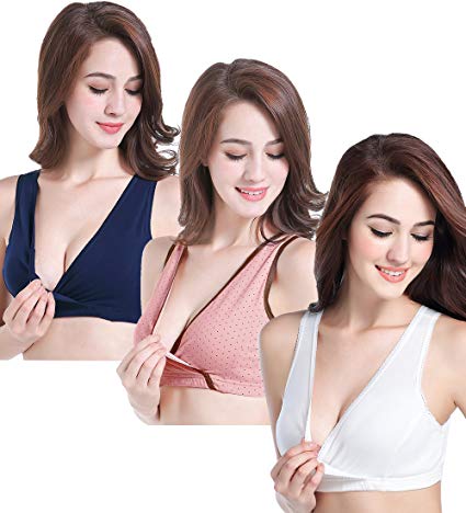 CAKYE 3 Pack Women's Maternity Nursing Bra for Sleep and Breastfeeding