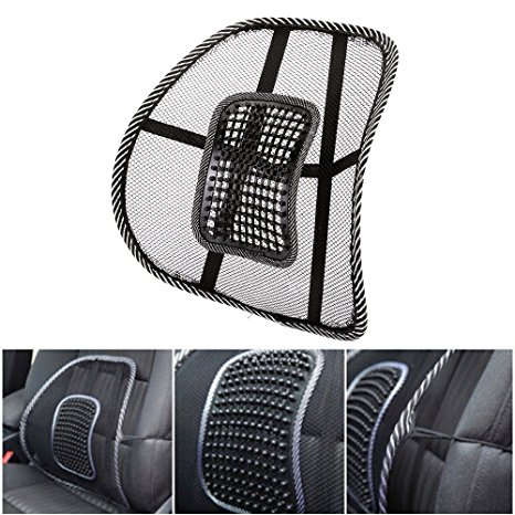AV SUPPLY Extra Comfortable Adjustable Breathable Mesh Lumbar Support Back Cushion Fit All Types Office Home Chair Car Seat | Perfect Cushion Pad for Fatigue Back Pain Poor Posture Soreness Relief