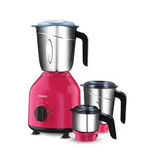 PHILIPS HL7756/03 Daily Collection 750 W Mixer Grinder (3 Jars, Strawberry, Black)