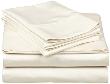 Rajlinen Ivory Solid 4 PCs Sheet Set King (78X80") Highest Quality Breathable 1000-Thread-Count (15" Pockets) Ultra Soft Rich Egyptian Cotton