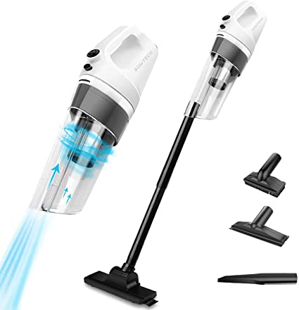 SOWTECH Lightweight Cordless Stick Vacuum Cleaner 6 in 1 Cyclonic Suction Handheld Vacuum Cleaner with Stainless Steel Filter (Bagless) Rechargeable Lithium Ion - White