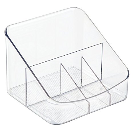 InterDesign Linus Coffee Supply Organizer for Filters, Beans, Sugar, Creamer, Tea Bags - Clear