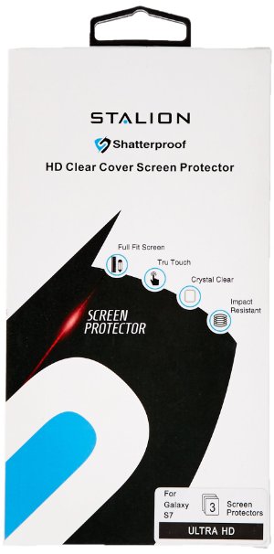 Samsung Galaxy S7 Screen Protector: Stalion® Shield Ultra HD Armor Guard Transparent Crystal Clear Japanese PET Film (3-Pack)[Retail Packaging]