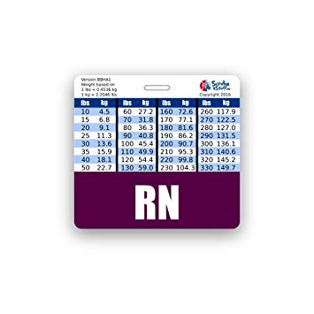 RN Purple Badge Buddy Horizontal w/ Height & Weight Conversions