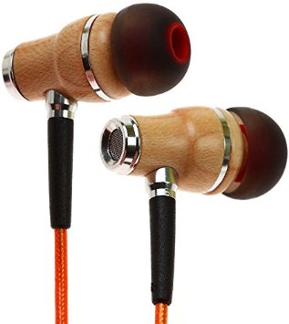 Symphonized NRG 20 Premium Genuine Wood In-ear Noise-isolating HeadphonesEarbudsEarphones with Innovative Shield Technology Cable and Mic Orange