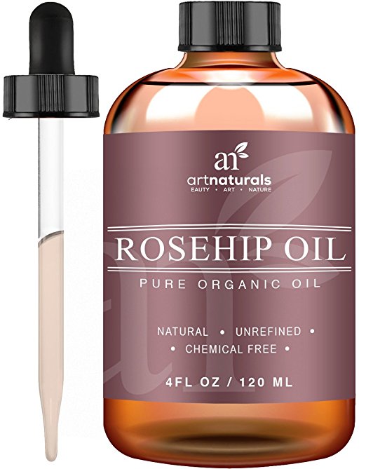 Art Naturals Rosehip Seed Oil 3 Piece Set - Pure Virgin, Cold Pressed & Unrefined 4 oz - Best Natural moisturizer to heal Dry Skin, Fine Lines & Scars