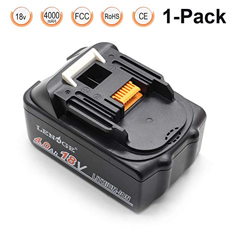 LENOGE 18V 4000mah Power Tool Replacement Battery Pack for Makita BL1840 BL1830 BL1815 BL1835 194205-3 Lxt-400 Power Tools
