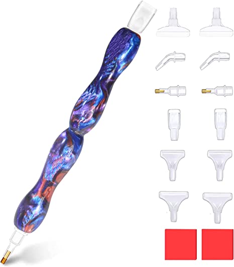 Diamond Painting Pen, Diamond Art Pen,5D Diamond Painting Art Drill Pen Only , Diamond Painting Art Tool Accessory Kit, Rhinestone Gem Picker for Diamond Painting Nail Art Decoration Violet