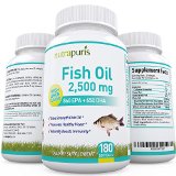 1 BEST Fish Oil Omega 3 - 2500 Mg Of Molecularly Distilled Fish Oil - 860 Mg EPA - 650 Mg DHA - 180 Softgels - Pharmaceutical Grade Omega 3 Essential Fatty Acids With Lemon - 100 Guarantee