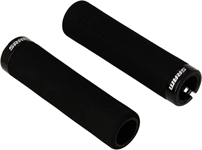 SRAM Locking Foam Grips with Single Black Clamp and End Plugs (129mm, Black)