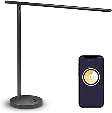 Smart LED Desk Lamp, Meross Dimmable Desk Lamp Works with HomeKit, Alexa, Google Assistant and SmartThings, Eye-Caring Smart Desk Light with Tunable White and Remote Control, Schedule and Timer