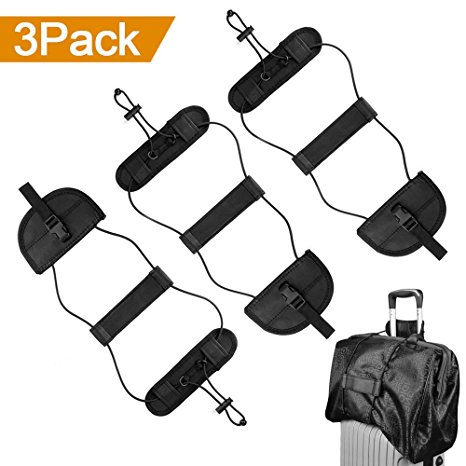 ONSON Bag Bungee, 3Pack Luggage Straps Suitcase Adjustable Belt Carry On Bungee Travel Accessories, Lightweight and Durable, Providing A Big Space for Trip