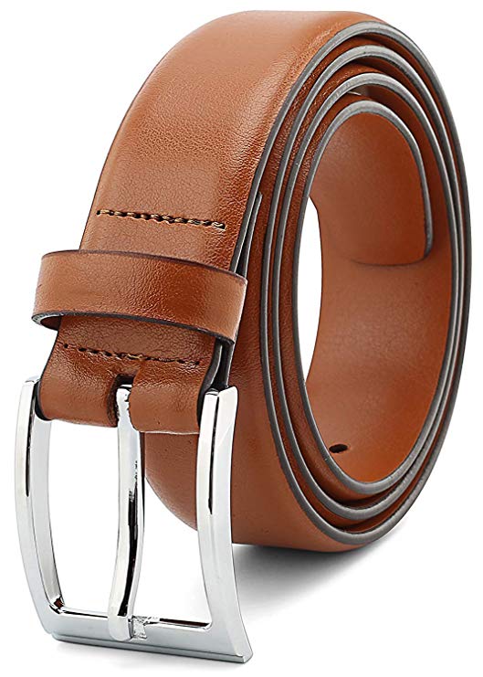 The Savile Row Company Mens Dress Leather Belt 35MM 1.38" wide Black Brown Tan & Reversible