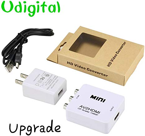 Udigital Mini RCA/AV to HDMI Converter NTSC/PAL USB Power Cable USB Power Adapter