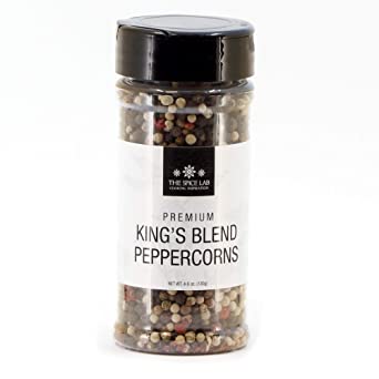 The Spice Lab Rainbow Peppercorn - Mixed Peppercorns with Pimenta (All Spice) – 4.6 oz. Seasoning Shaker - Kings Peppercorn Medley - All Natural OU Kosher Gluten Free - Peppercorns for Grinder Refill