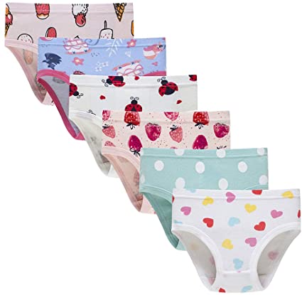 benetia Girls' Soft Cotton Underwear Little Kids ' Assorted Panties (Pack of 6)