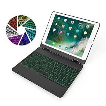 ElementDigital iPad 9.7 Keyboard Case Bluetooth Wireless Keyboard Cover with Backlit for iPad Air A1475, A1476; iPad Air 2 A1566, A1567; iPad Pro 9.7 A1675; iPad 9.7 A1954, A1823 Tablet (Black)