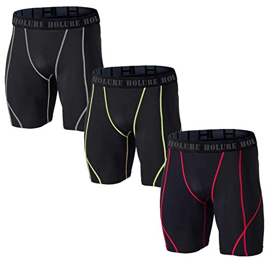 Holure Men's 3 Pack Sport Compression Shorts Performamce Athletic Shorts
