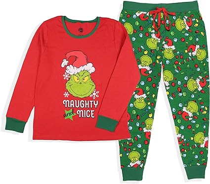 Dr. Seuss How the Grinch Stole Christmas Lights Matching Family Pajama Set