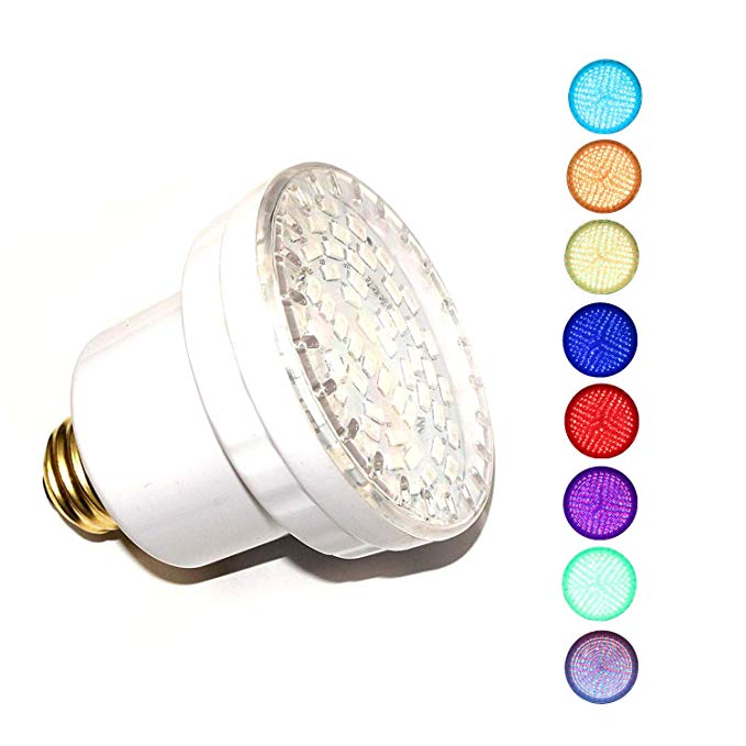 LAMPAOUS LED SPA Bulb, 15 Watt E26 LED Pool Bulb, 5 Color Show and 7 Solid Colors LED Hot Tub Replacement Bulb inground Lights Fixture, 120VAC Input