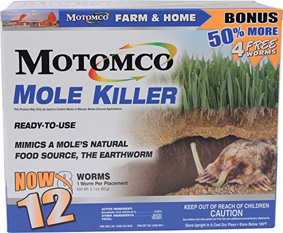 MOTOMCO 198880 Mole Killer Ready To Use Bonus Box , 12 Worm Box
