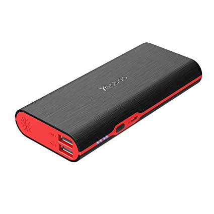 Portable Charger 10000mAh, Yoobao Portable Phone Charger External Battery Pack Dual USB Output Power Bank Compatible with iPhone Xs Max X 8 7 6 6S Plus, iPad, Samsung Galaxy Cell Phone - Black