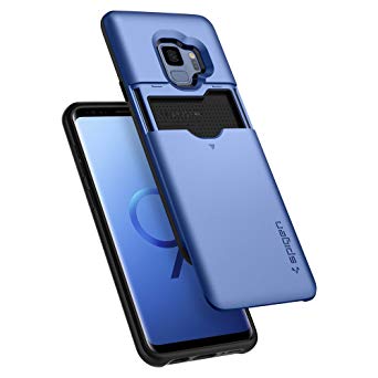 Spigen Slim Armor CS [Updated Version] Galaxy S9 Case with Slim Dual Layer Wallet Design and Card Slot Holder for Samsung Galaxy S9 (2018) - Coral Blue