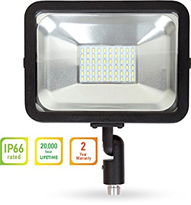 LLT LED COMPACT Floodlight with Arm SMD Outdoor Landscape Security Waterproof 30W 5000K (Daylight)