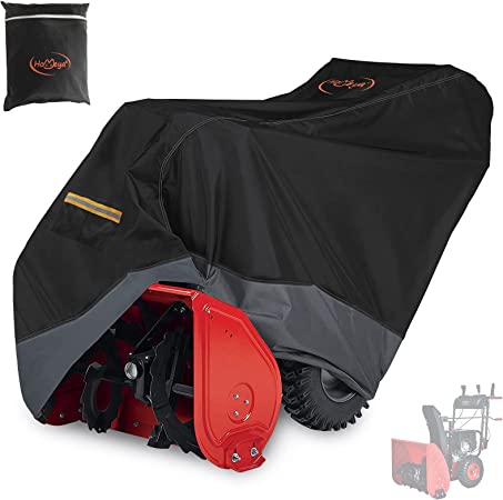 Snow Thrower Cover, Heavy Duty 600D Oxford Fabric Snow Blower Cover All Weather Premium Waterproof Dustproof UV Protection Fit Most Electric Two-Stage Snow Blowers (51.2"L x 33.1"W x 40.2"H)