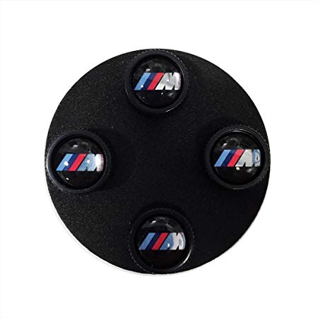 BMW Genuine M Logo Wheel Tire Valve Stem Caps Black