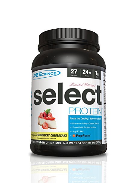 PEScience Select Protein, Strawberry Cheesecake, 27 Serving, Premium Whey and Casein Blend