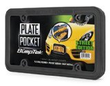 Plate Pocket by BumpTek Street Edition - The Thickest Toughest All Rubber Front Bumper Guard Front Bumper Protection License Plate Frame Flexible Rubber Cushions Parking Bumps
