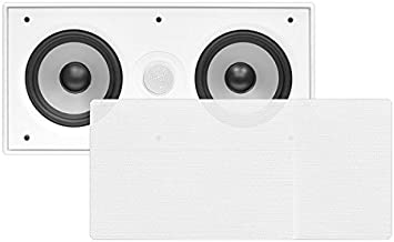 Pyle PDIWCS56 In-Wall / In-Ceiling Dual 5.25-Inch Center Channel Sound System, 2-Way, Flush Mount, White, Single Unit