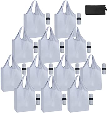STURME Reusable Grocery Bags Bulk Foldable Tote Washable Shopping Bags 10 Pack