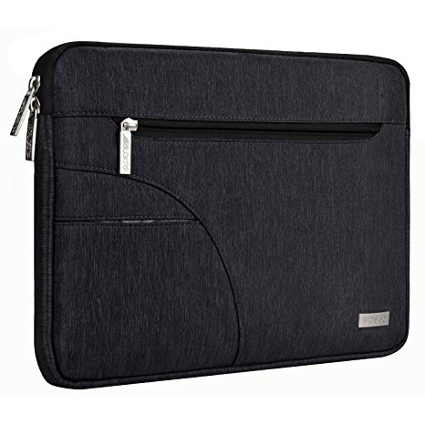 Mosiso 2017/2016 MacBook Pro 13 Inch Sleeve (A1706/A1708)/Microsoft New Surface Pro 2017/Surface Pro 4/3 Polyester Fabric Laptop Carrying Case Cover Protective Bag, Black