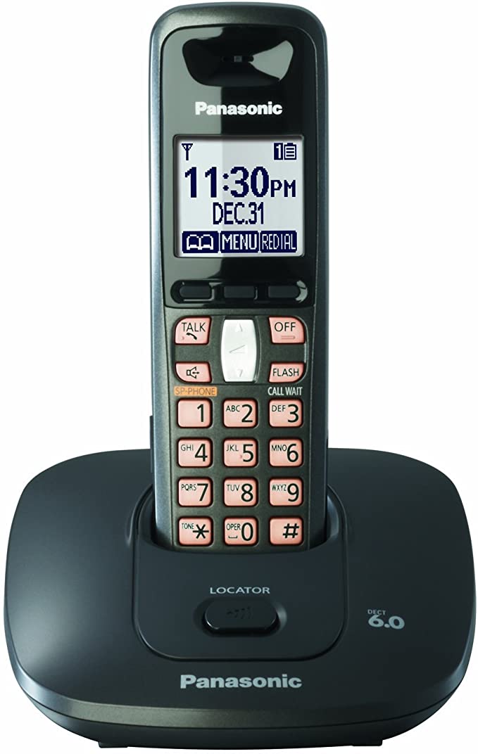 Panasonic Dect 6.0 Titanium Black Cordless Phone (KX-TG6411T)