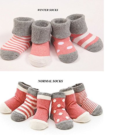 Cuca Dunna Infant Baby Toddler Socks For Girls And Boys,Cute socks 4 Pairs