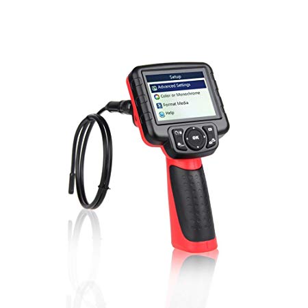 Autel 5.5mm Maxivideo MV400 Inspection Video Scope with 0.22 inches Diameter Camera Probe 5 Times Digital Zoom LED Illumination 3.5" LCD Monitor