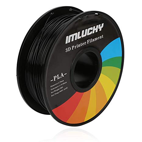 IMLUCKY PLA 3D Printer Filament, 1 kg Spool, 1.75 mm Diameter Tolerance  /- 0.03 mm (Black)