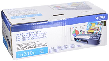 Brother TN310C Toner Cartridge for Brother Laser Printer Toner - Retail Packaging - Cyan