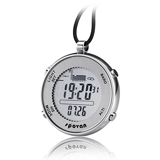 JUSHENG Spovan SPV600 Outdoor Waterproof Digital Fishing Barometer Unisex Pocket Watch Suitable for Climbing Running Fishing competition and other sports