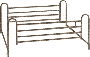 Drive Medical Deluxe Full Length Hospital Bed Side Rails, Brown Vein